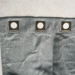 Set of (2) Blackout Curtains Blue/Gray Color - Textured Panel 8 Metal Grommets